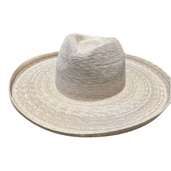 L Space Riviera Hat 100% Straw Natural One Size Woven Rim Beach Palm Resort Wear - Picture 5 of 7